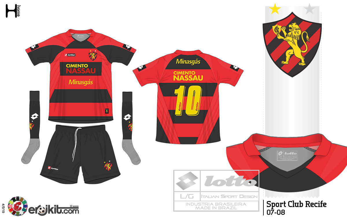 Sport Recife 2007-2008 - Uniforme principal - Arte: Junior