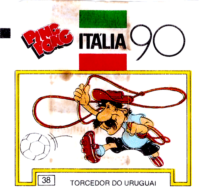 Figurinhas Ping Pong - Uruguai - Itália 90 - Torcedor do Uruguai