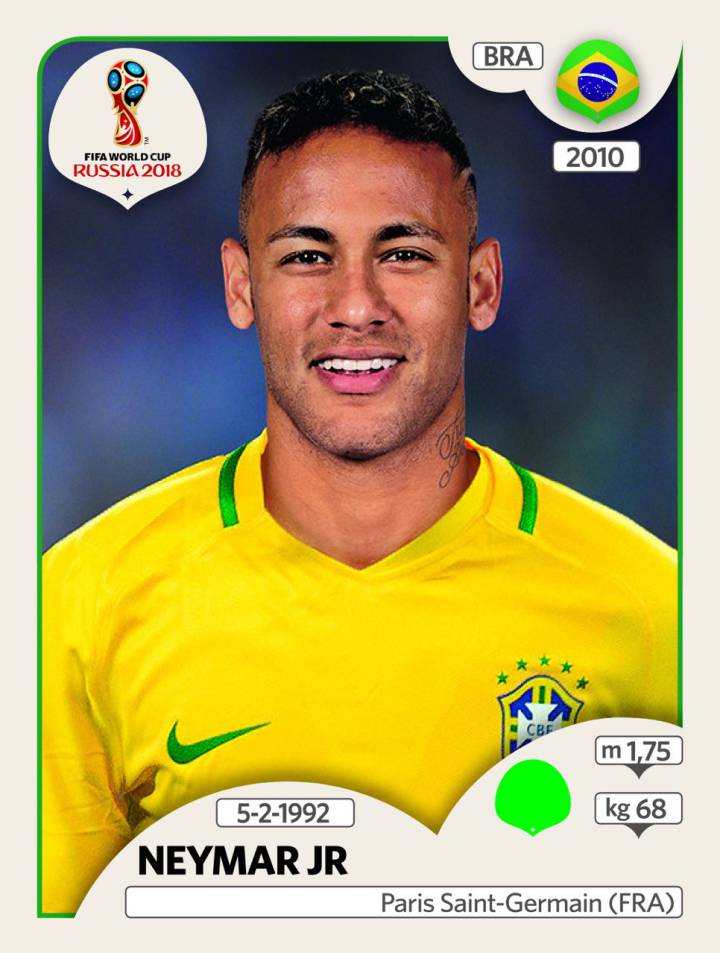 Figurinha Neymar Jr Álbum Copa Do Mundo 2018
